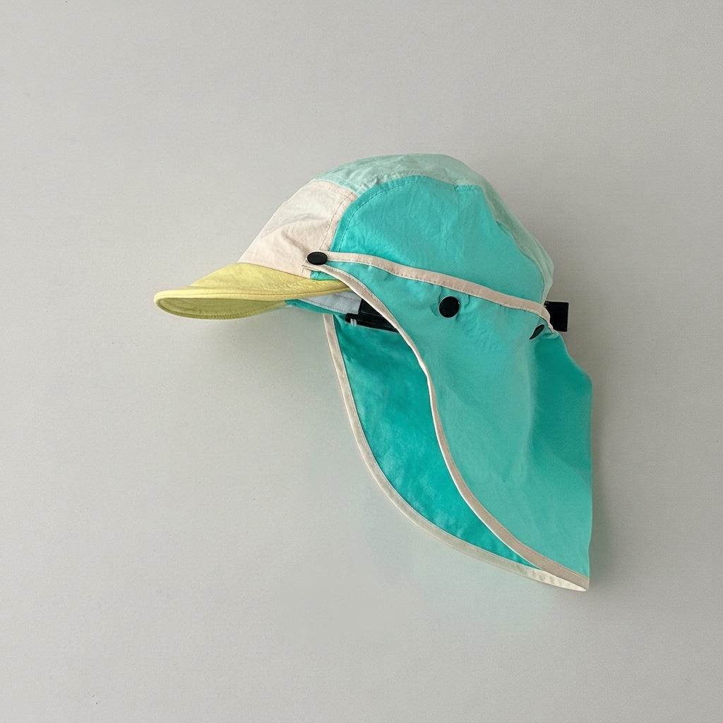 Kids Summer Thin Quick Dry Sun Hat With Neck Flap Baby UV Protection Visor Cap For Outdoor Play