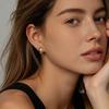 Damila New Trendy Copper 18K Gold Plated Zircon Hoop Earrings Jewelry for Women Girls