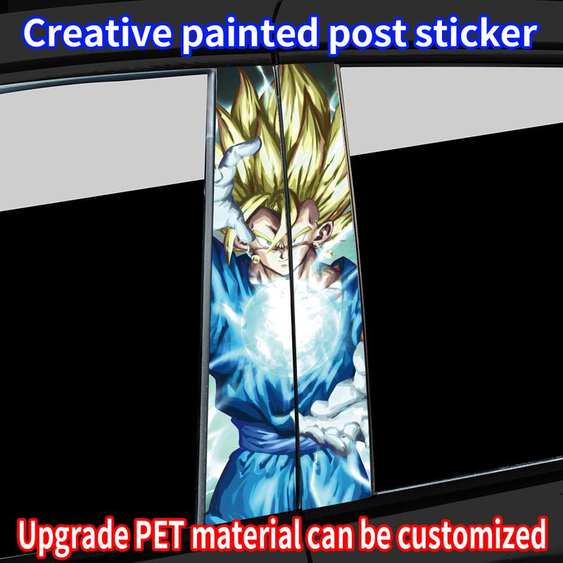 Anime Son Goku Car Stickers Car B-pillar Vinyl Decals Waterproof Auto Center Pillar Sticker Cover Scratches Vehicle Decor Decal