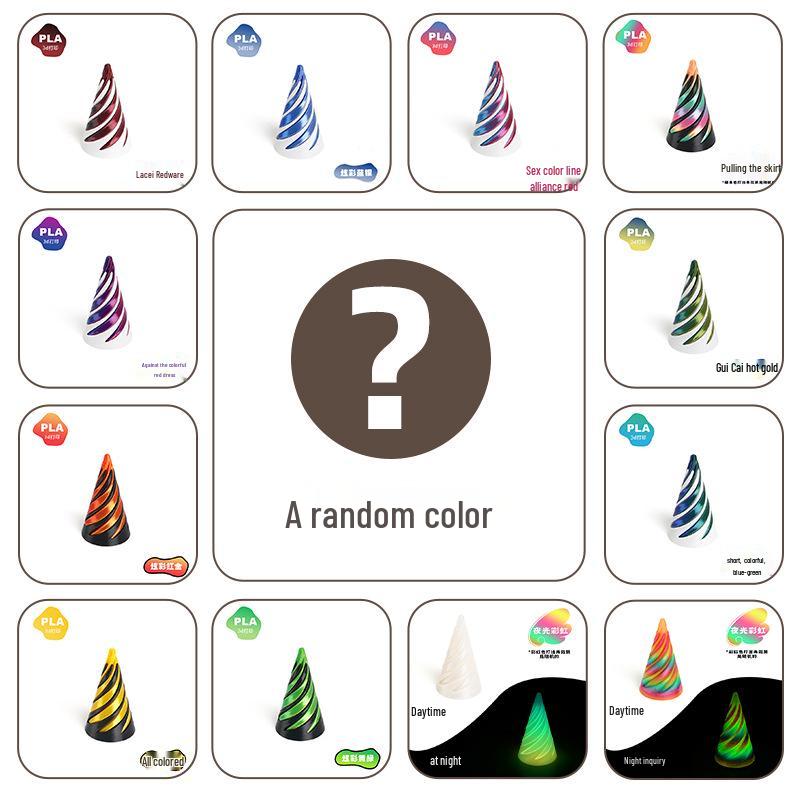 3D Printed Spinning Top: Dragon Figurine Decompression Toy - Two-Color Interlocking Educational Cone Toy