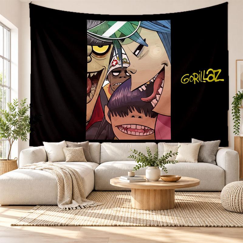 Gorillaz Wall Tapestry Home Decor Hanging Cloth Art Background Tapestry for Bedroom