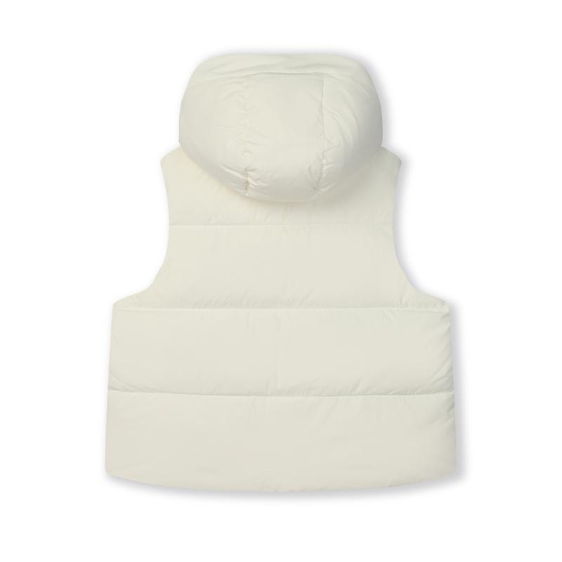 Fila Original Warm Hooded Versatile Vest Down Jacket Women Outerwear Pear-Blossom-White F51W449901FIV