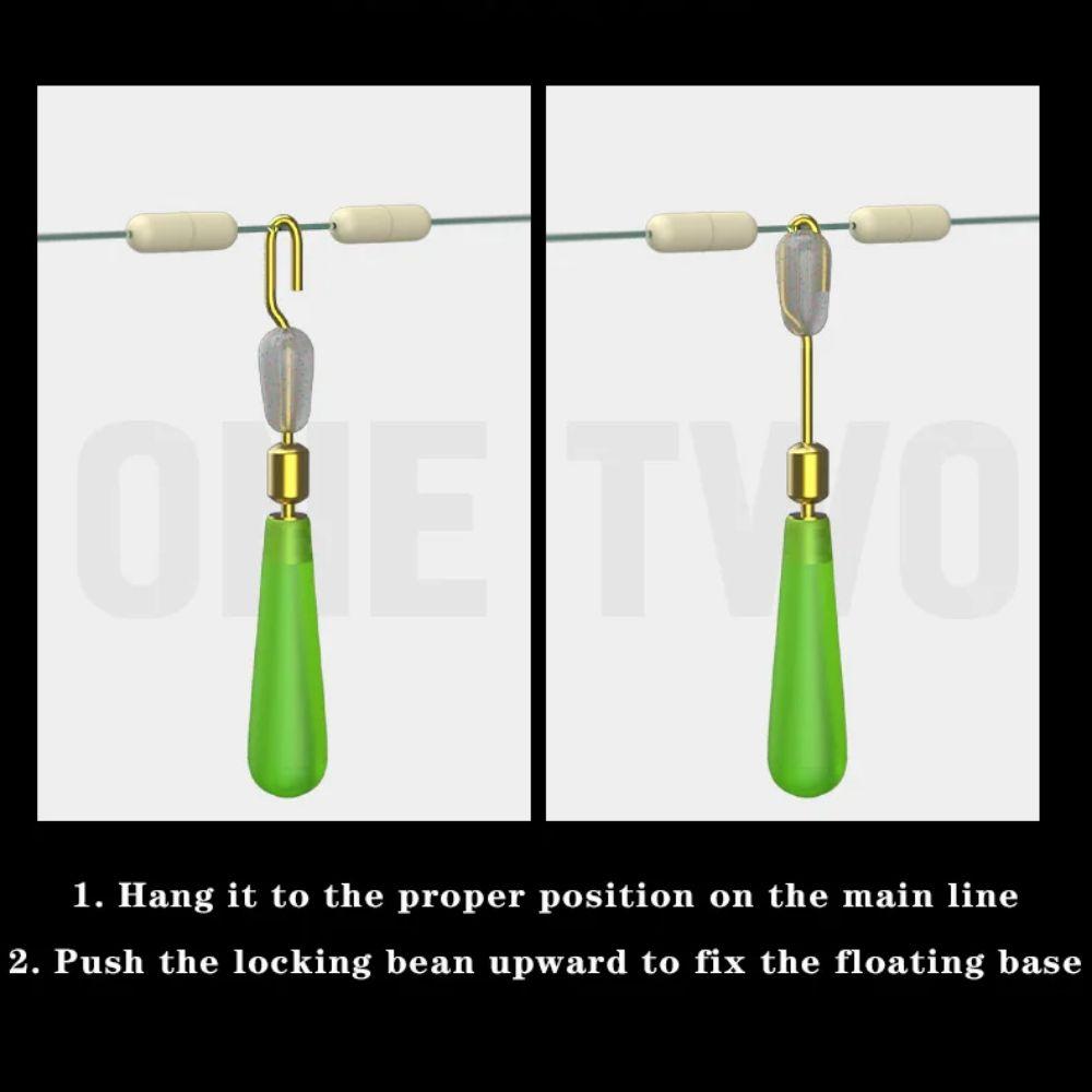 20pcs Copper Head Fishing Bobber Float Silicone Sub-Line Clamp Connector Ocean Boat