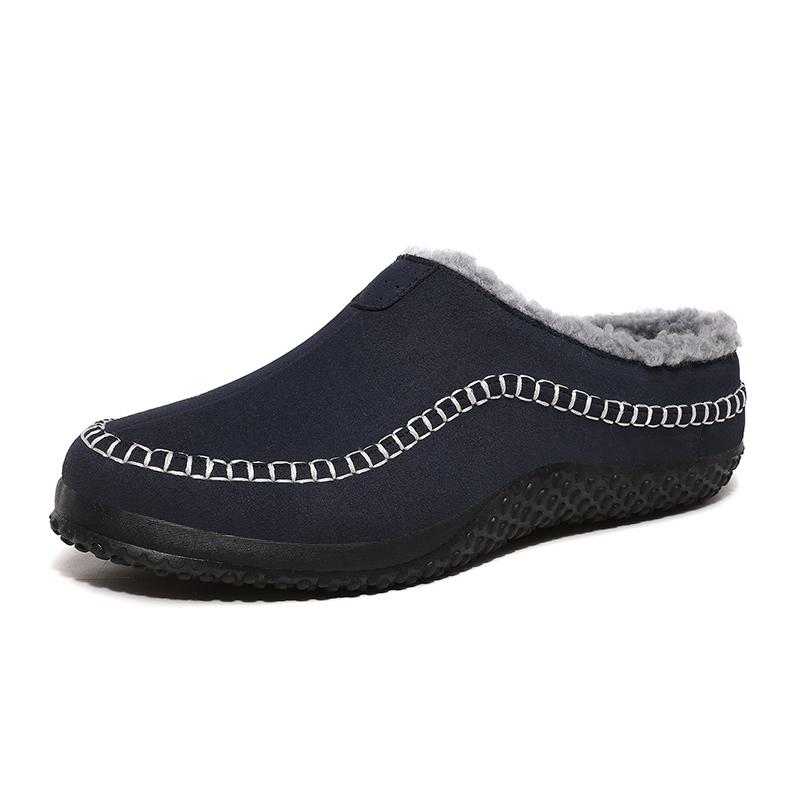 

Men Cotton Slippers Winter Sneakers Comfortable Cold-Proof Casual Shoes Men Plush Warm Outdoor Walking Mans Footwear Big Size 48 7 синий