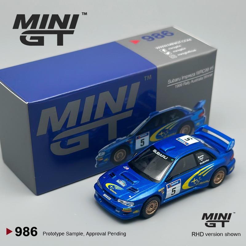 

MINIGT 986 Subaru Impreza WRC99 1999 Rally Australia Winner #5 Australia exclusive Metal Blue 1:64 alloy car Model