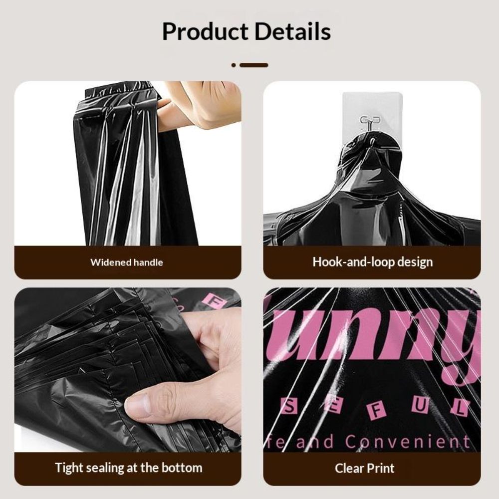 50Pcs Leakproof Trash Bags Printed Rubbish Bin Liners Practical Plastic Bags Dormitory