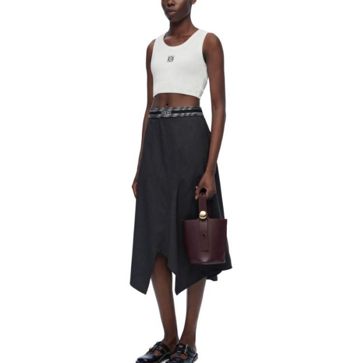 Loewe Cropped Anagram Tank Top 'White/Navy Blue' Women's S359Y23X85-2100