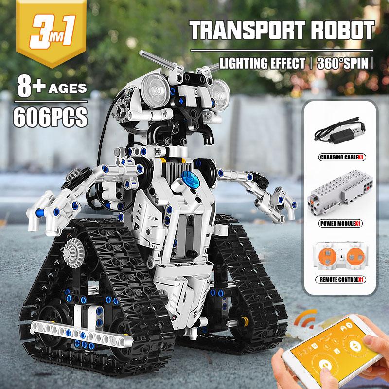 MOULD KING Teknisk byggekloss APP Fjernkontroll Transbot Robot 3 i 1 modell MOC Bricks Kids DIY Leker Julegave