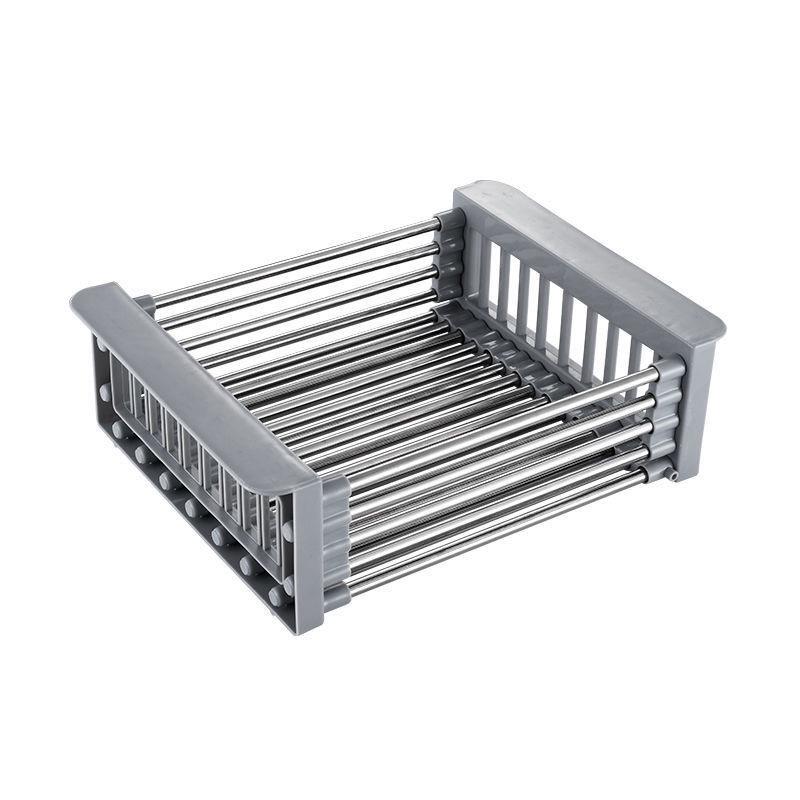 Stainless Steel Retractable Kitchen Sink Colander and Dish Rack 