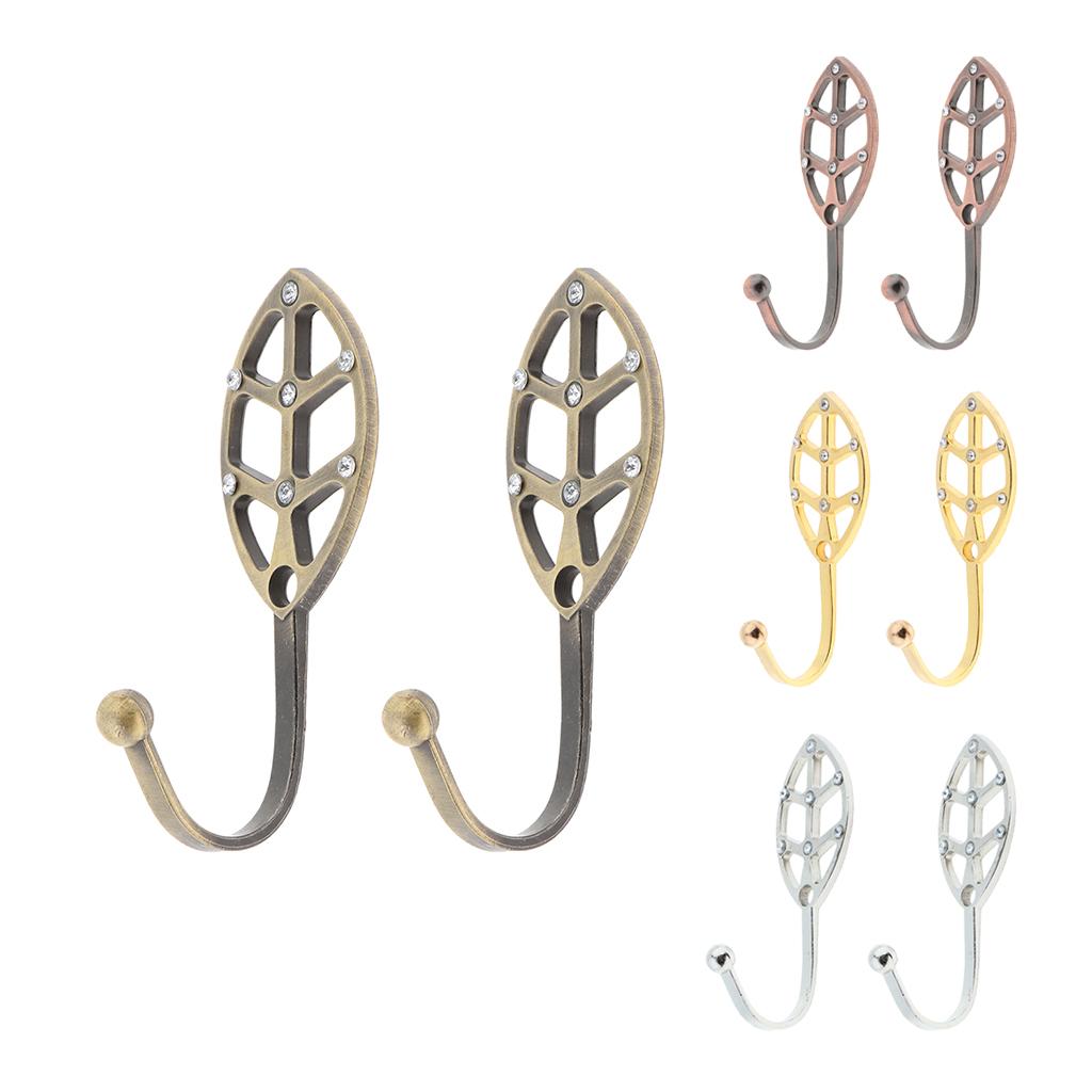 2 Alloy Elegant Decorative Curtain Holdbacks Wall Hooks with Screws