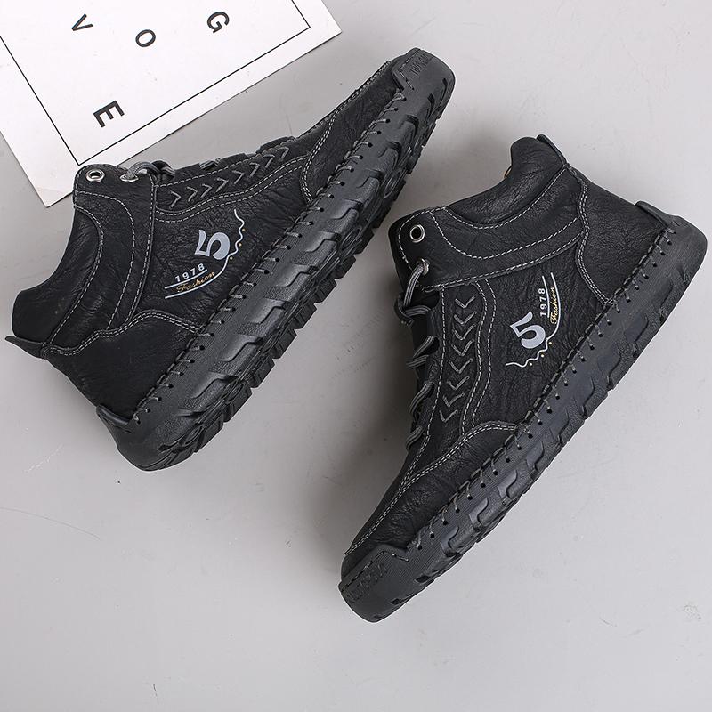 Shoes New Men Casual Shoes Handmade Leather Loafers Comfortable Men's Shoes Quality Split Leather Flat Moccasins Men Sneakers