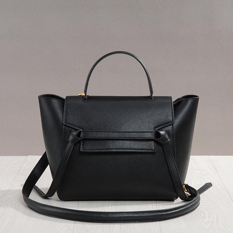 Damen Umhängetasche aus echtem Leder mit großem Fassungsvermögen - Wels-Design, geflügeltes Rindsleder, Smiley-Gesicht-Tasche