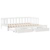 VidaXL Lit de jour avec gigogne et tiroirs sans matelas blanc 90x200cm 3302188