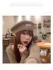 Trendy Korean Style Pink Knit Wool Beret: Women's Autumn/Winter Versatile, Face-Slimming Painter Hat