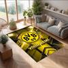 Borussia Dortmund Printed Crystal Velvet Rug Non‑Slip Crystal Velvet Carpet For Sofa Bedroom Indoor Home Decoration