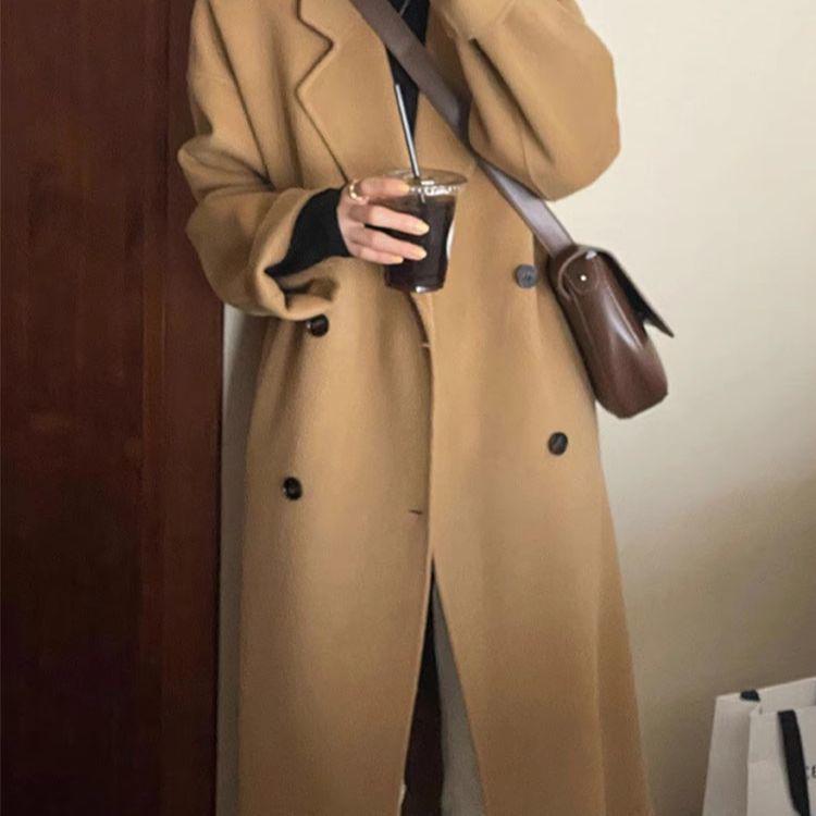 Korean Style Women s Mid-Length Woolen Coat - 2026 Autumn/Winter L
