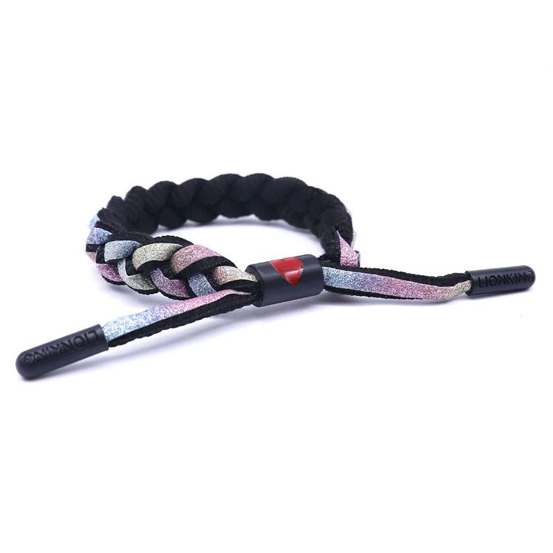 Bracelet Shoelace Woven Holographic Reflective Couple Bracelet Men's and Women's Bracelet