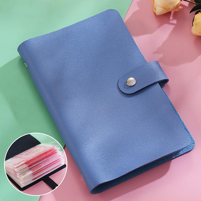 

Органайзер для наличных из ПУ, бюджетный блокнот, многоцелевой набор конвертов для наличных, кошелек на молнии для денег, бюджетная экономия, органайзер для счетов, блокнот 180MM синий