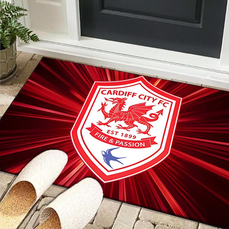 1PC rug Football Club Cardiff Carpet, Chair Rug,Area Rug for Office Bedroom living rooms bedroom, Doormat decor Christmas fan gifts