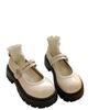 Black muffin platform small leather shoes women's 2025 autumn new Japanese jk retro with skirt Mary Jane single shoes