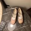 Grape mother studiolee fairy pneumatic diamond belt French new bow single shoes round head ballet Mary Jane shoes