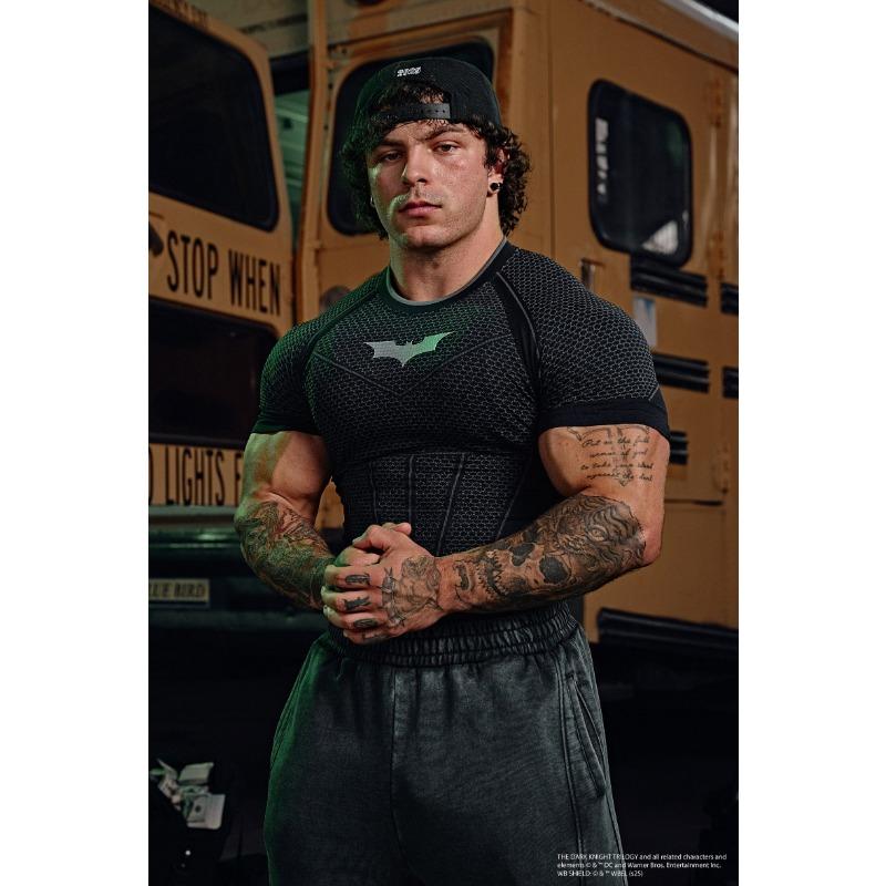 Hengyuan12 Heren Spier Quick Dry Skinny Fit Korte Mouw Atletisch T-shirt Sportschool Training Fitness Hardlopen Sport Bodybuilding Mannen Casual Shirt XL
