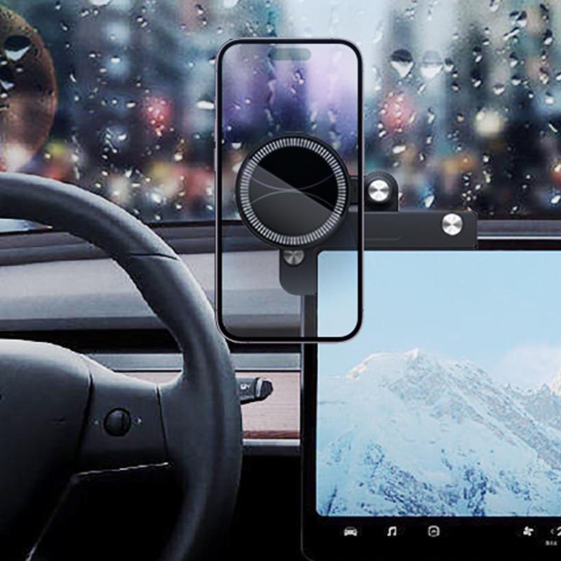 For Tesla Model 3 Y Central Control Screen Holder Magnetic 360 Degree Adjustable Screen Holder for iPhone Magsafe Samsung Xiaomi