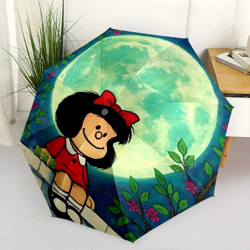 1pc Mafalda Umbrella Portable 8-rib Structure Suitable for All Seasons, Home, Travel, Outdoor Umbrella