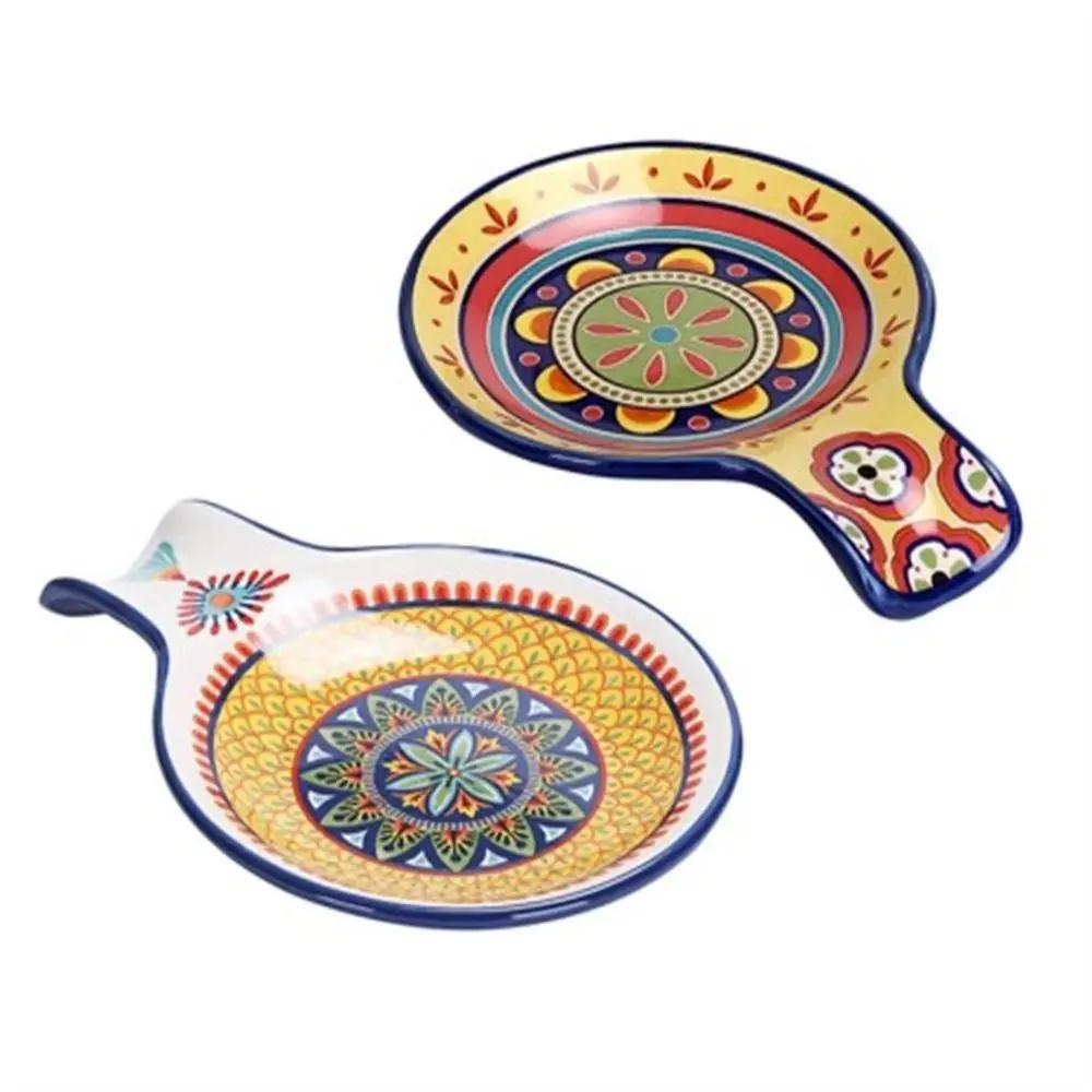 Ceramic Spoon Rest Irregular Snack Plate Modern Simplicity Household Spoon Shaped Snack Dishes Kitchen European-style Tableware