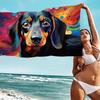 Dachshunds Anime Beach Swimming Towel Soft Absorbent Washcloth Children's Gifts for Kids Travel Camping Gym