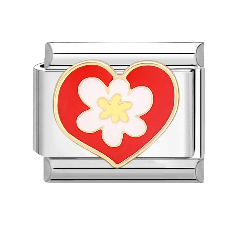 Summer Spring Colorful Flowers Bouquet Tulip Rose Heart Italian Charm Links Fit 9mm Bracelet Stainless Steel Women DIY Making