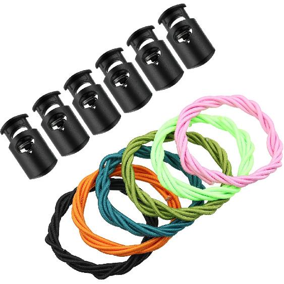 Frienda 12 Set Bungee Cord Strap Kit, Includes Adjustable Replacement Swimming Goggle Strap With Cord Lock Clamp For Swim Goggles
