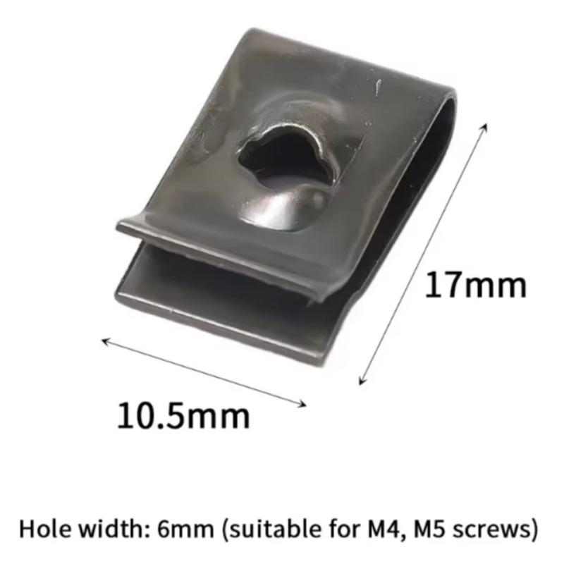 Car Metal Screw Fastener Clips U-Type Clip Anti-rust Iron Sheet Car Motorcycles Screw Buckle Bumper Protection Fastener Clips