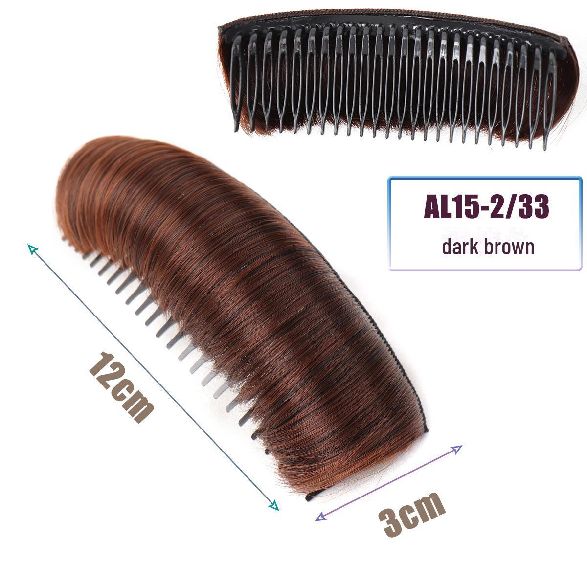 

Пушистая накладка для стильных пучков и высоких причесок padded hair comb 12cm темно-коричневого