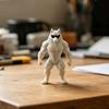 3D Printed Wolf Collectible Figurine Funny Cool Sunglasses Wolf Statue Novelty Animal Sculpture for Office Desktop Shelf Decor