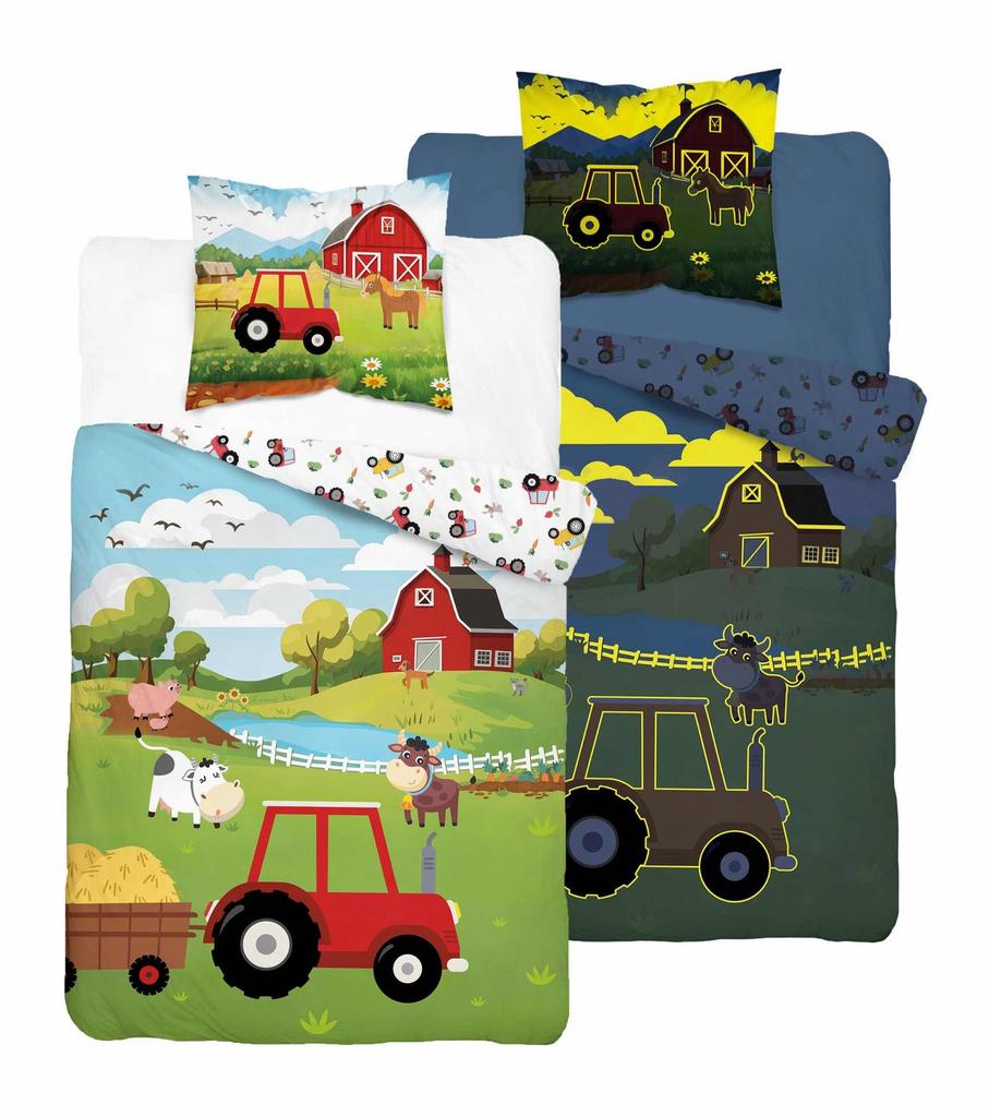 Fluorescent cotton bedding 160x200cm WESOŁA FARMA