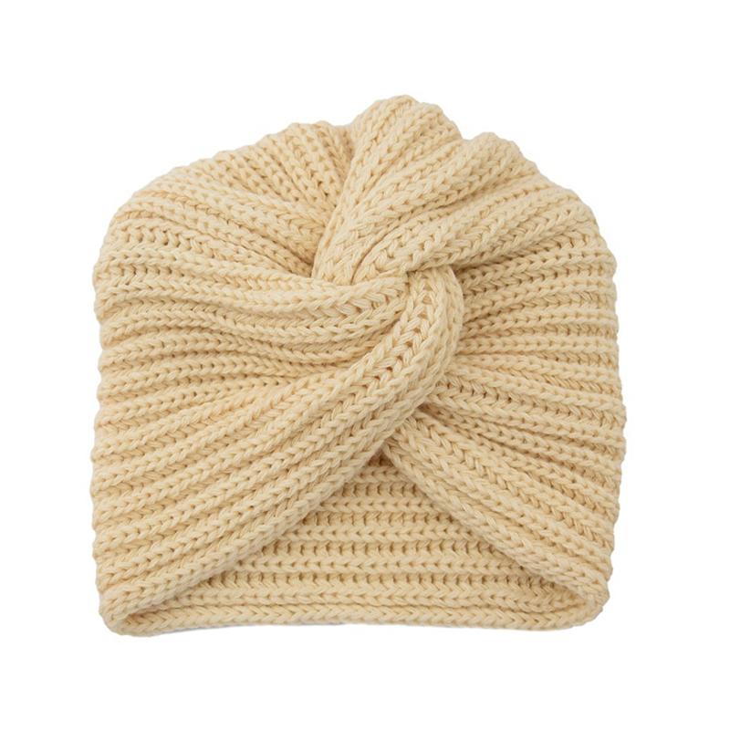1Pc Women Headwear Head Wrap Hair Loss Turban Solid Color Knitted Cap Polyester