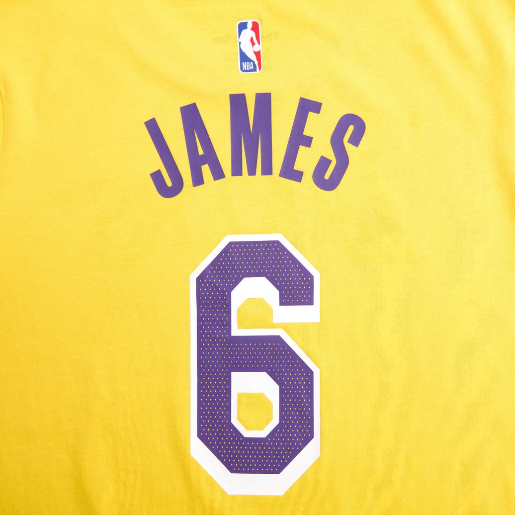 Nike NBA T-Shirt Los Angeles Lakers LeBron James 6 Comfortable Soft Lightweight Breathable Short Sleeve Kids Tops Gold 3Z2B7BCMW-LAK06