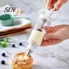Handheld Cream Dispenser Cake Decorating Kit, Cupcake Icing Piping Tool with 6 Stainless Steel Nozzles, Clear Home Baking Equipment Set for
