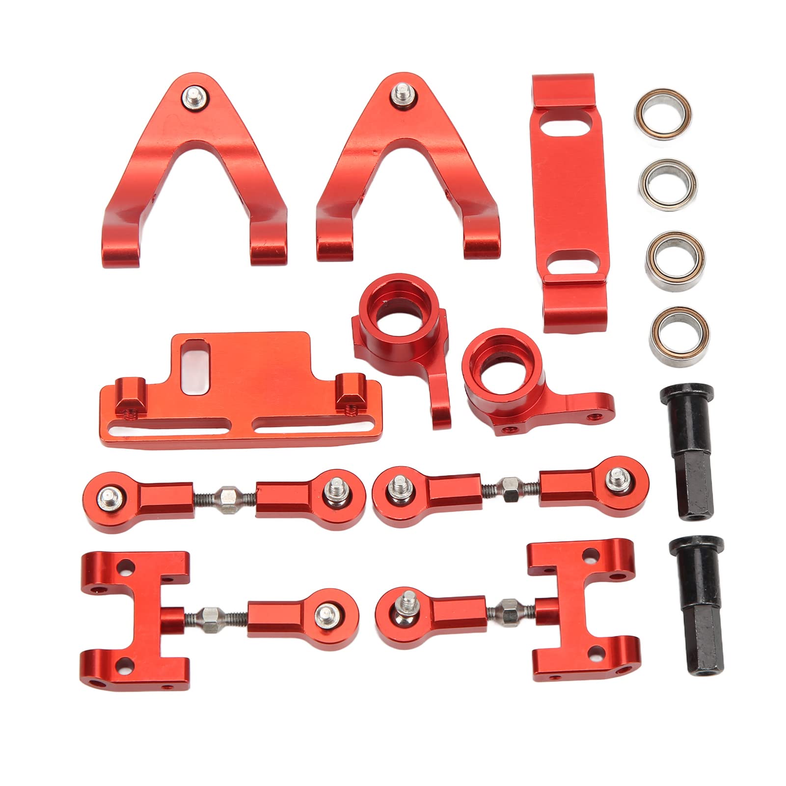 

Garsent Metal Upper Lower Swing Arm Steering Cup Set for WPL D12 RC Replacement Aluminum Alloy High Strength RC Upper Lower Arm Steering Cup Set Car,