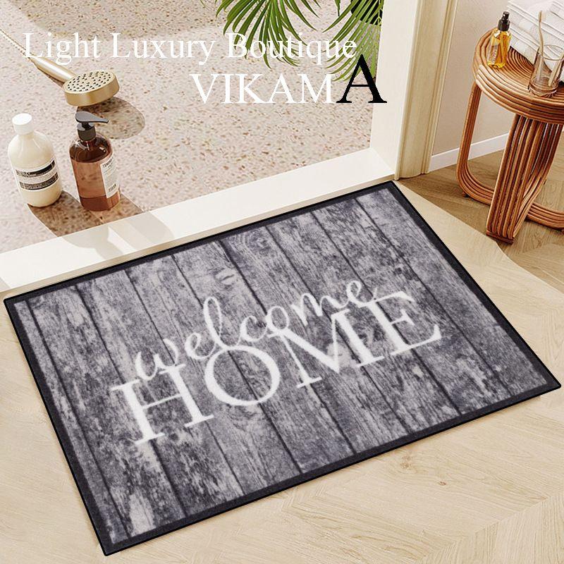 Wood Grain Flowers Crystal Velvet Floor Mat Entry Door Mat Foot Mat Valentine's Day Flower Home Decoration Small Carpet