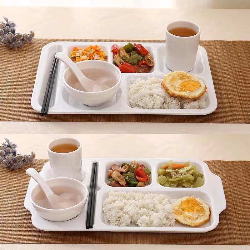 Melamine 4-Compartment Fast Food Tray Set