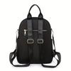 Embroidered Shoulder Bag For Women, Versatile Large Capacity Waterproof Travel Backpack, Casual Vertical Zipper Trendy Lightweight Backpack