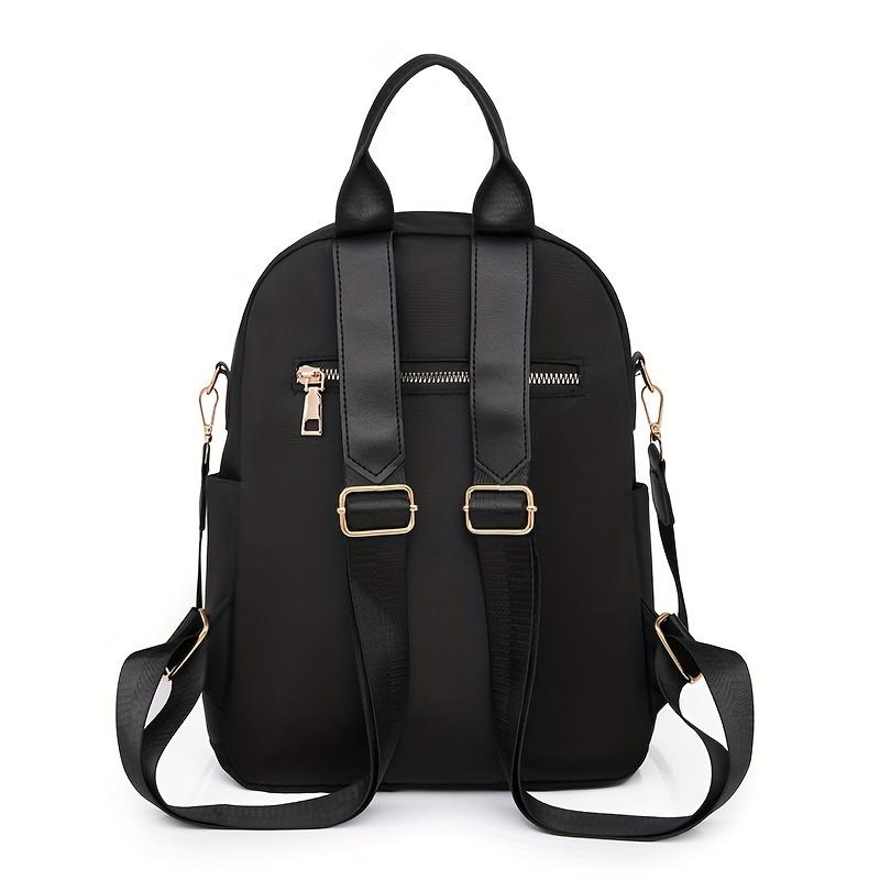 Embroidered Shoulder Bag For Women, Versatile Large Capacity Waterproof Travel Backpack, Casual Vertical Zipper Trendy Lightweight Backpack
