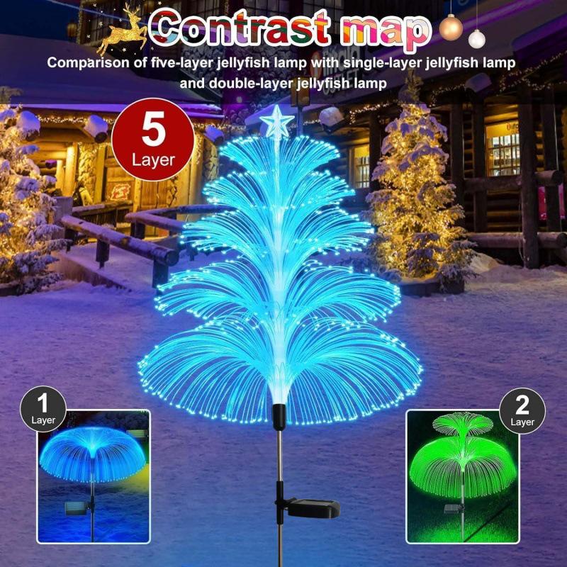 Waterproof Solar Jellyfish Reed Lawn Lamp - Outdoor Luminous Decoration