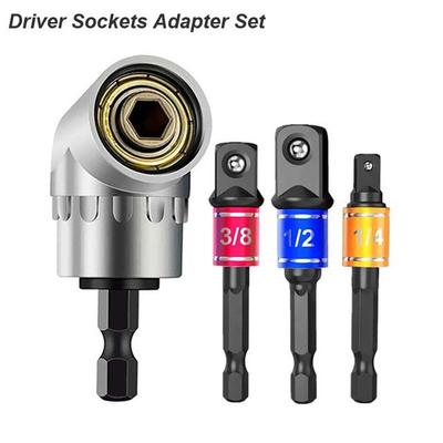 3 Piezas Adaptador de Vaso de Ángulo de 105 Grados Grado de Impacto Parte de Herramienta Manual Eléctrica Juego de Extensión de Vaso Portavasos Destornillador Accesorio de Tuerca para Taladro