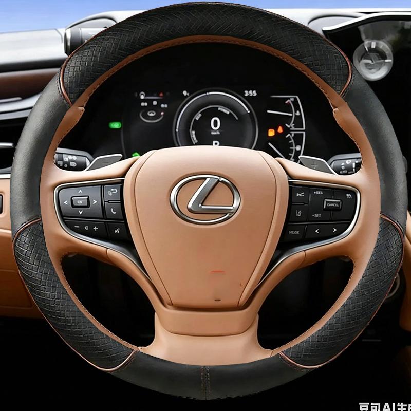 Leather Car Steering Wheel Cover for LEXUS VX RX TXL LX IS CT TX ES GX LS UX LM RZ Series Steering Covers Interior Accessories