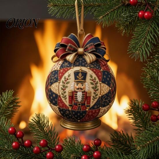 Fabric Ball Craft Set Quilted Christmas Ornament DIY Kit, Patchwork Material Pack Crafting Gift for Beginner, Handmade Xmas Tree Hanging Decor Adults
