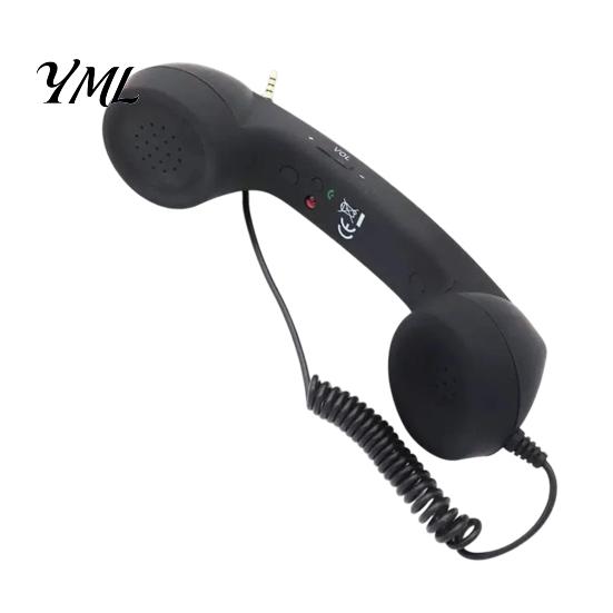 Type-C Landline Telephone Handset Vintage Receiver for Cell Phone, 3.5mm Wired Retro Phone Handset, Universal Smartphone Handheld
