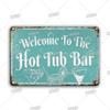 Interessante Benvenuti nella Nostra Vasca Idromassaggio Poster Metallico Logo in Latta Decorazione Murale Bagno Retrò Lastra Metallica Vasca Idromassaggio Bar Birreria Logo